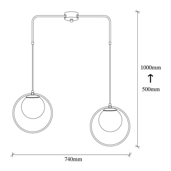 Juodos spalvos metalinis pakabinamas šviestuvas Opviq lights Flovena-image-2