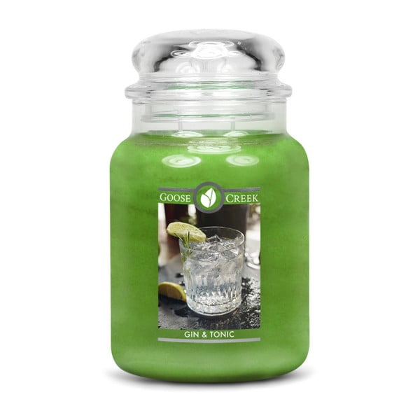 Kvapnioji žvakė stikliniame indelyje "Goose Creek Gin & Tonic", 150 valandų degimo trukmė