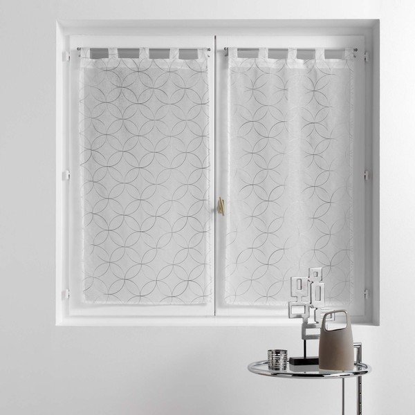 Permatomos užuolaidos baltos spalvos/pilkos spalvos 2 vnt. 60x90 cm Olympia – douceur d'intérieur-image-2