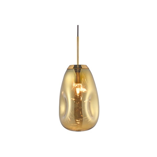 Pakabinamas šviestuvas iš pūsto stiklo, aukso spalvos Leitmotiv Švytuoklė, aukštis 33 cm