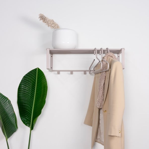 Taupe spalvos iš metalo sieninė lentyna su lentyna 70 cm Rex – Spinder Design-image-1