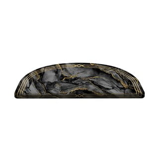 16 juodos spalvos laiptų kilimų rinkinys Marble Dream - Vitaus, 65x20 cm