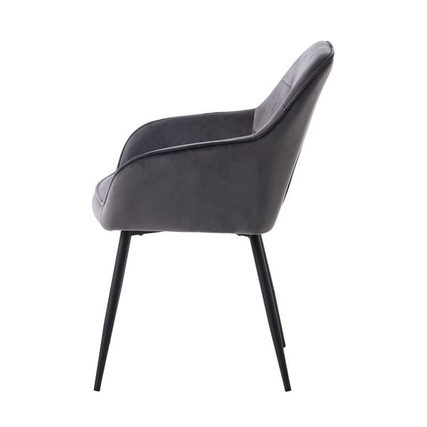 Pilkos spalvos iš audinio valgomojo kėdžių komplektas su porankiais 2 vnt. Nolan Square – Unique Furniture-image-2