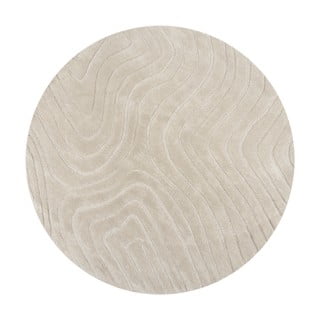Rankų darbo iš vilnos apvalios formos kilimas kreminės spalvos ø 160 cm Mesmerise Natural – Flair Rugs