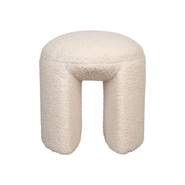 Kreminės spalvos iš audinio taburetė Noxx – White Label-image-2