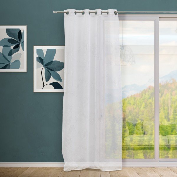 Baltos spalvos/sidabrinės spalvos permatoma užuolaida 140x260 cm Gledit – Casa Selección-image-1