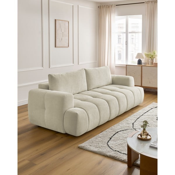 Smėlio spalvos sulankstoma/su sandėliavimo vieta sofa 251 cm Fuji – Bobochic Paris-image-1