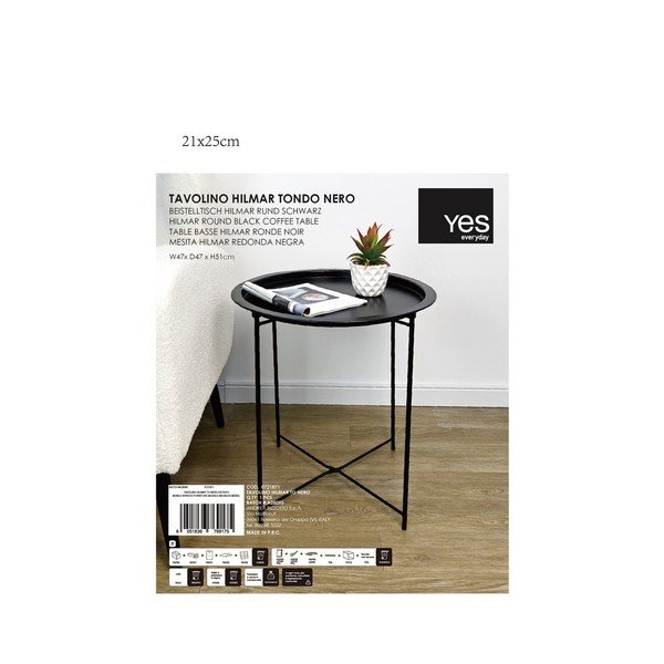 Iš metalo apvalios formos šoninis stalas ø 47 cm Hilmar – Yes Everyday-image-3