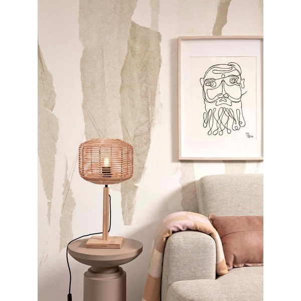 Stalinis šviestuvas natūralios spalvos (aukštis 40 cm) su rotango gaubtu Tanami – Good&Mojo-image-3