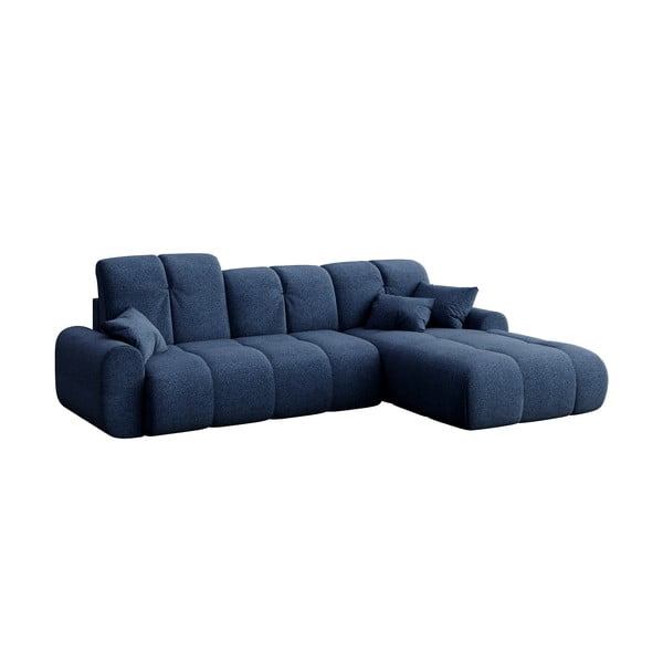 Tamsiai mėlyna kampinė sofa-lova Devichy Tous, dešinysis kampas-image-2