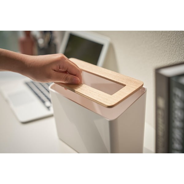 Baltos spalvos iš plastiko šiukšliadėžė biurui 2,3 l Rin – YAMAZAKI-image-3