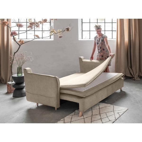 Iš velveto sulankstoma sofa smėlio spalvos 225 cm Charming Charlie – Miuform-image-4