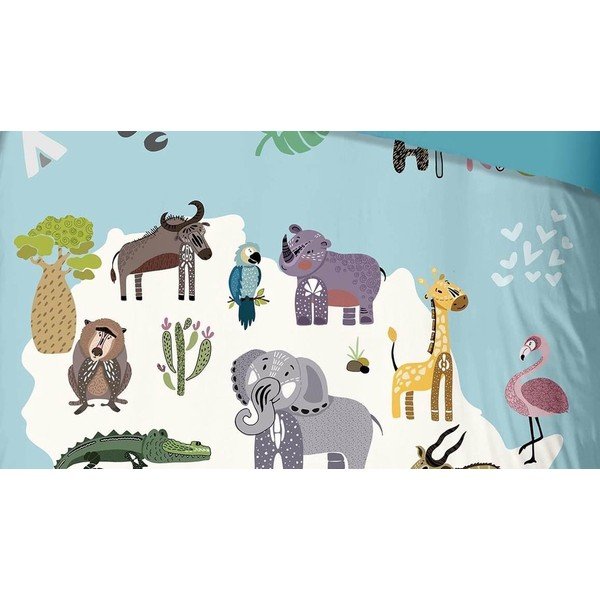Mėlynos spalvos viengulė/itin ilga vaikiška patalynė 140x220 cm Wild Life – Good Morning-image-2