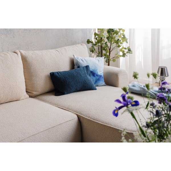 Iš boucle sulankstoma kampinė sofa smėlio spalvos (su kairiuoju kampu) Quinoa – Bonami Selection-image-2
