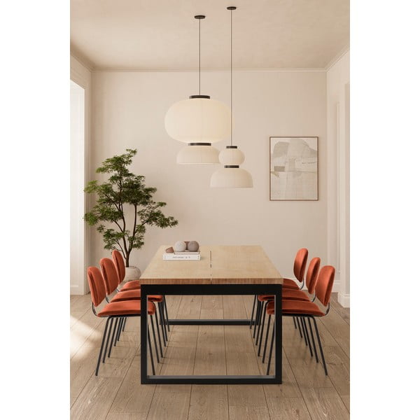 Valgomojo stalas su ąžuolo dekoro stalviršiu 100x220 cm Rina – Marckeric-image-1