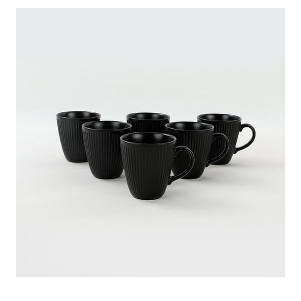 Puodeliai juodos spalvos iš keramikos 6 vnt. 0.3 l – Hermia