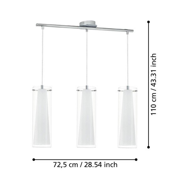 Kabantis šviestuvas sidabrinės spalvos su stiklo gaubtu PINTO – EGLO-image-2