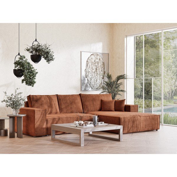 Vario spalvos sulankstoma/su sandėliavimo vieta kampinė sofa iš šenilinio audinio (su dešiniuoju kampu/su gultu) Maze – Maison de Rêve-image-1