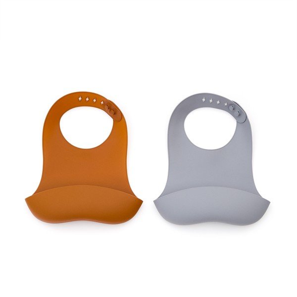 Oranžinės spalvos/pilkai mėlynos spalvos seilinukai vaikams 2 vnt. Lili – Kave Home