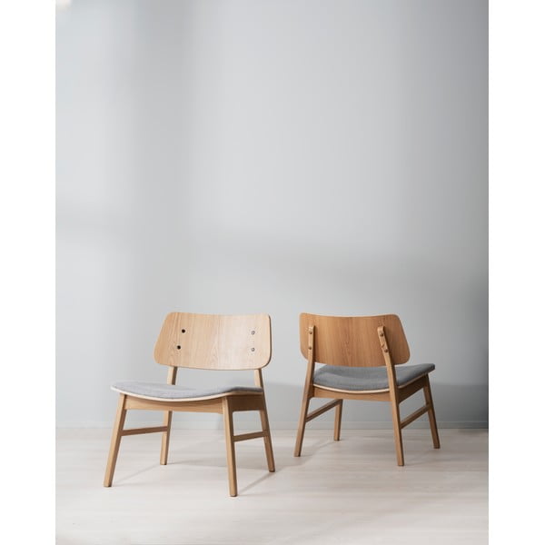 Ąžuolinis krėslas su pilka sėdyne Rowico Nagano-image-1