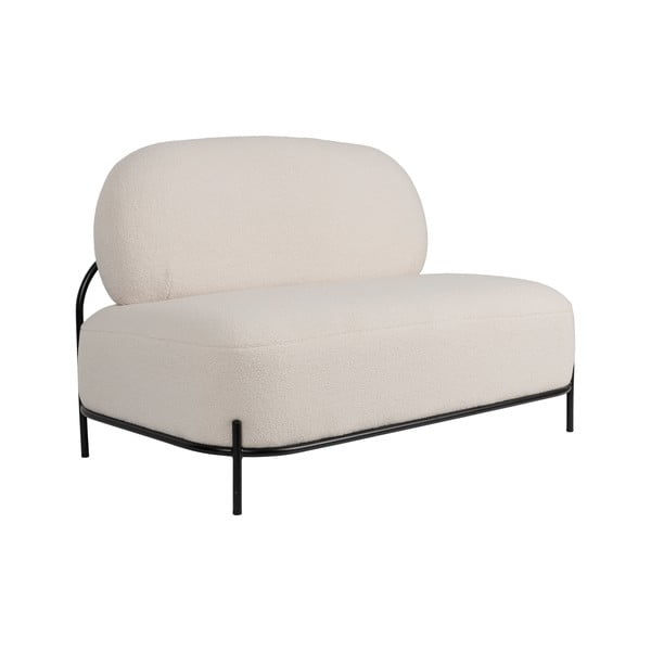 Iš boucle sofa kreminės spalvos 125 cm Polly – White Label-image-2