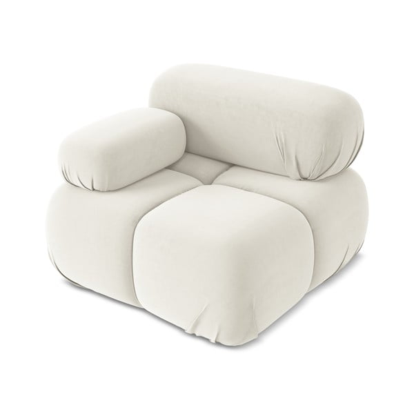 Baltos spalvos iš velveto modulinė sofos dalis (su kairiuoju kampu) Lokua – Makamii-image-3