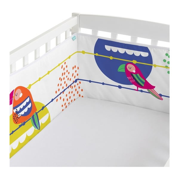 Vaikiškos lovelės užvalkalas "Moshi Moshi Pretty Parrots", 210 x 40 cm