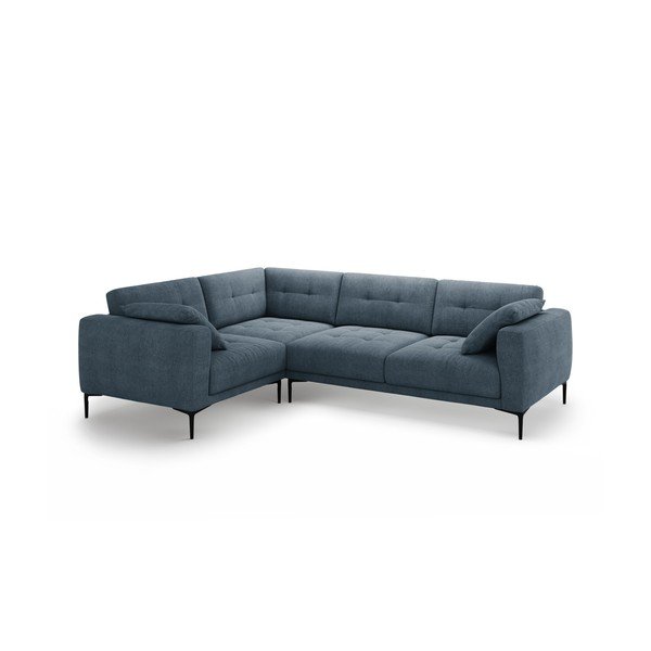 Tamsiai mėlynos spalvos kampinė sofa (su kairiuoju kampu/„L“ formos) Bemy – Micadoni 