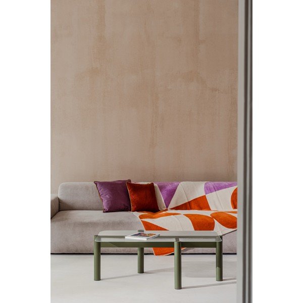 Žalios spalvos kavos staliukas su stikliniu stalviršiu 55x105 cm Kob – noo.ma-image-1