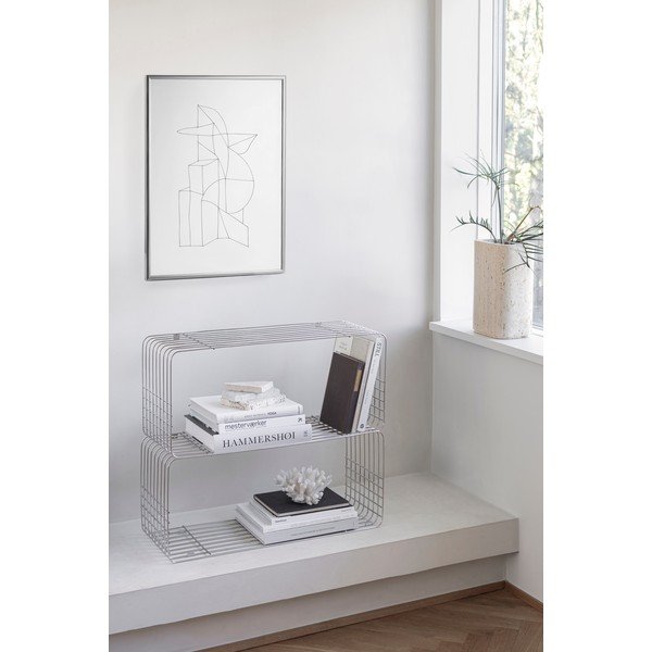 Blizgios sidabrinės spalvos iš metalo kelių aukštų sieninė lentyna 70 cm Store-It – Mette Ditmer Denmark-image-1