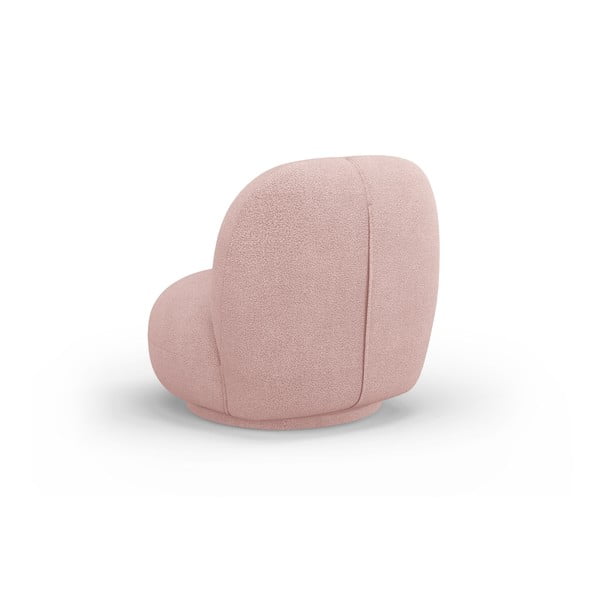 Iš boucle krėslas šviesiai rožinės spalvos Chuck – Micadoni Home-image-3