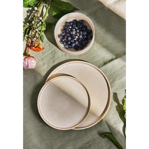 12 dalių smėlio spalvos akmens masės indų rinkinys Bonami selection Malia-image-1