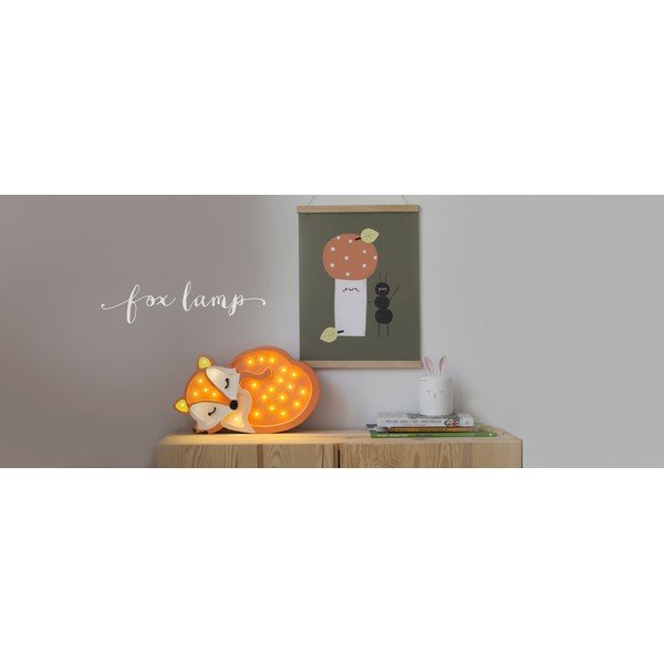 Oranžinis pušies medienos stalinis šviestuvas Little Lights Fox Wild, ilgis 31 cm-image-2