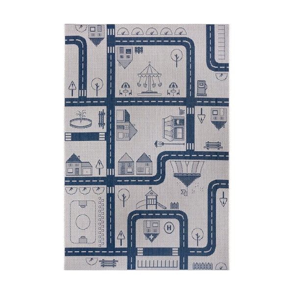 Mėlynas vaikiškas kilimas Ragami City, 200 x 290 cm