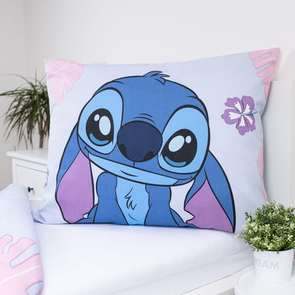 Mėlynos spalvos/violetinės spalvos iš medvilnės viengulė vaikiška patalynė 140x200 cm Lilo and Stitch "Cute" – Jerry Fabrics-image-3