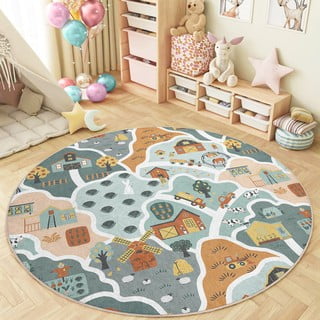 Skalbiamas vaikiškas žaidimų kilimas ø120 cm Farmer's Life – Mila Home