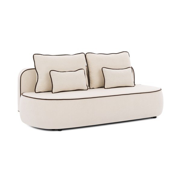 Rudos spalvos/kreminės spalvos sulankstoma/su sandėliavimo vieta sofa iš velveto 210 cm Saga – Ropez