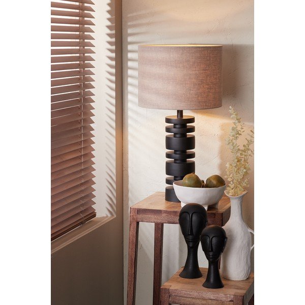 Stalinės lempos pagrindas matinės juodos spalvos 40 cm Desley – Light & Living-image-1