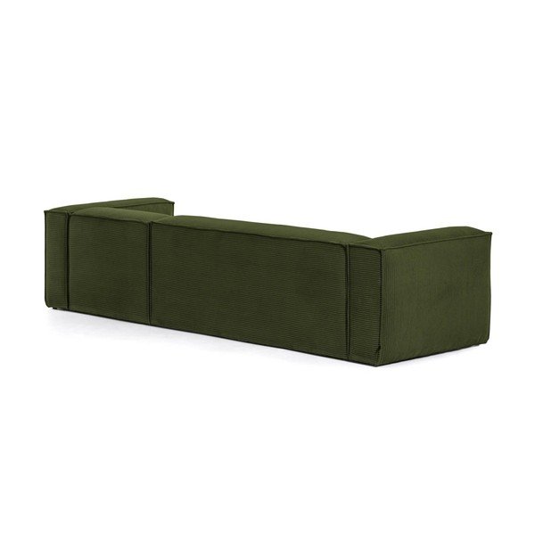 Žalios spalvos iš kordinio velveto kampinė sofa (su dešiniuoju kampu/su gultu) Blok – Kave Home-image-3