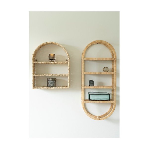 Iš rotango kelių aukštų sieninė lentyna natūralios spalvos Namur – House Nordic-image-4