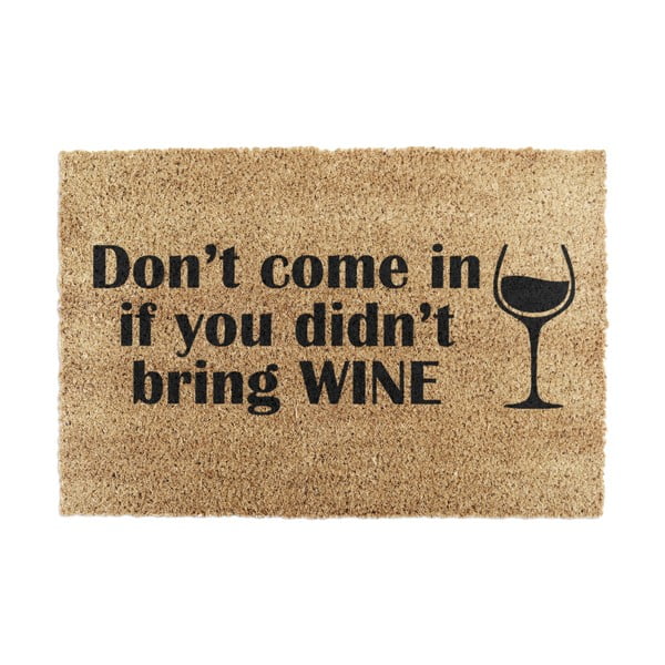 Iš kokoso pluošto grindų kilimėlis 40x60 cm Without Wine – Artsy Doormats