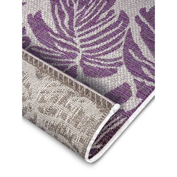 Violetinės ir smėlio spalvos lauko kilimas NORTHRUGS Monstera, 140 x 200 cm-image-4