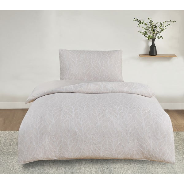 Iš žakardo viengulė patalynė smėlio spalvos 140x200 cm Florida – My House