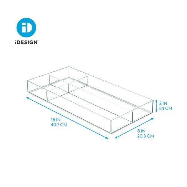 Skaidri sudedama organizavimo priemonė su skyriais iDesign Clarity, 40,6 x 20,3 cm-image-1