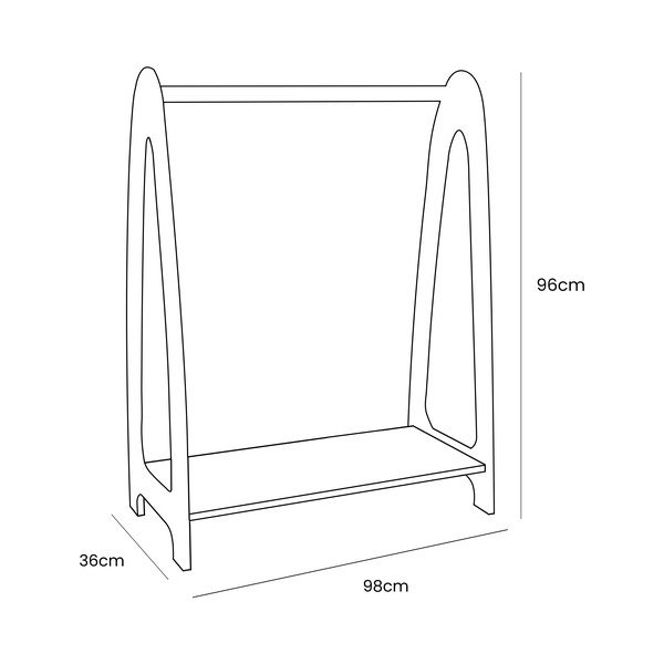 Natūralios spalvos vaikiška drabužių kabykla iš pušies 98x96 cm Montessori – Meowbaby-image-1