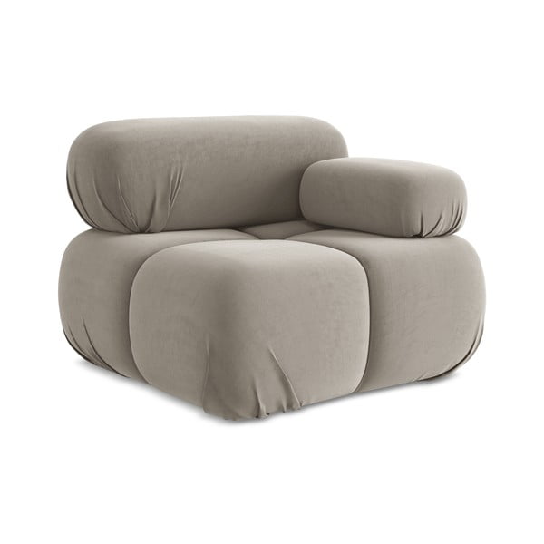 Smėlio spalvos iš velveto modulinė sofos dalis (su dešiniuoju kampu) Lokua – Makamii-image-2