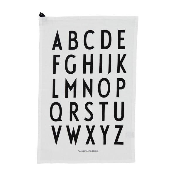 Baltas medvilninis rankšluostis Design Letters Alphabet, 40 x 60 cm