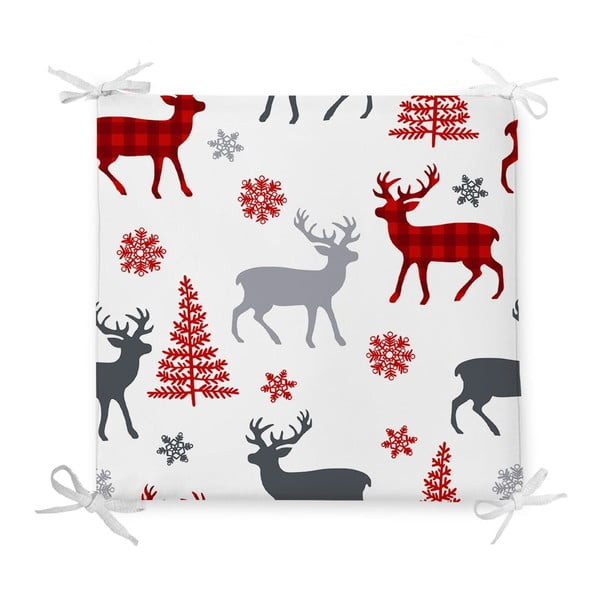Kalėdinė sėdynės pagalvėlė iš medvilnės mišinio Minimalist Cushion Covers Holly Night, 42 x 42 cm