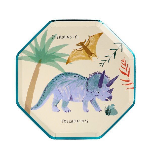 Iš popieriaus vienkartinės lėkštės 8 vnt. Dinosaur Kingdom – Meri Meri-image-3