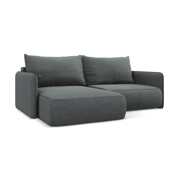 Pilkos spalvos sulankstoma/su sandėliavimo vieta kampinė sofa (su kairiuoju kampu) Nanea – Makamii-image-3